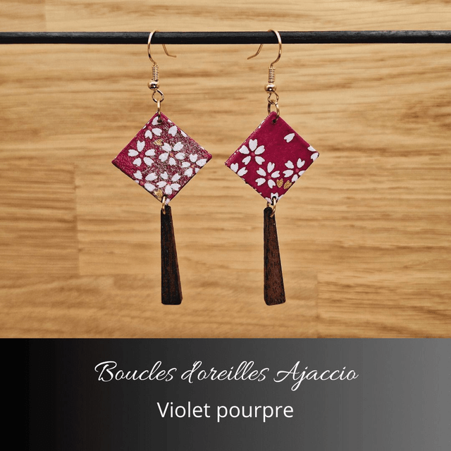 Boucles d'oreilles Ajaccio - Violet pourpre
