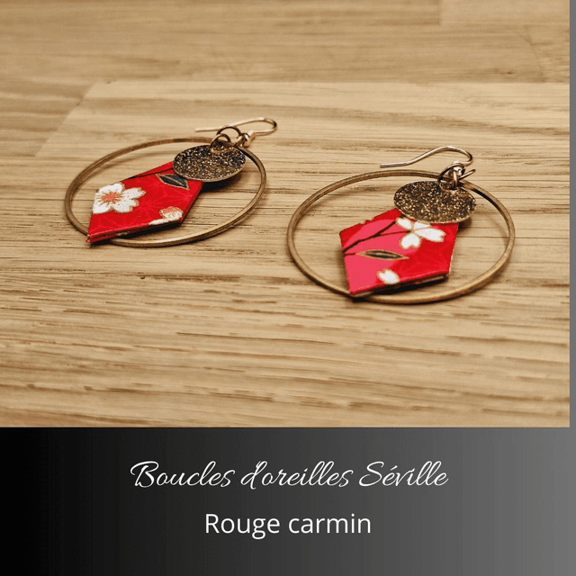 Boucles d'oreilles Séville - Rouge carmin