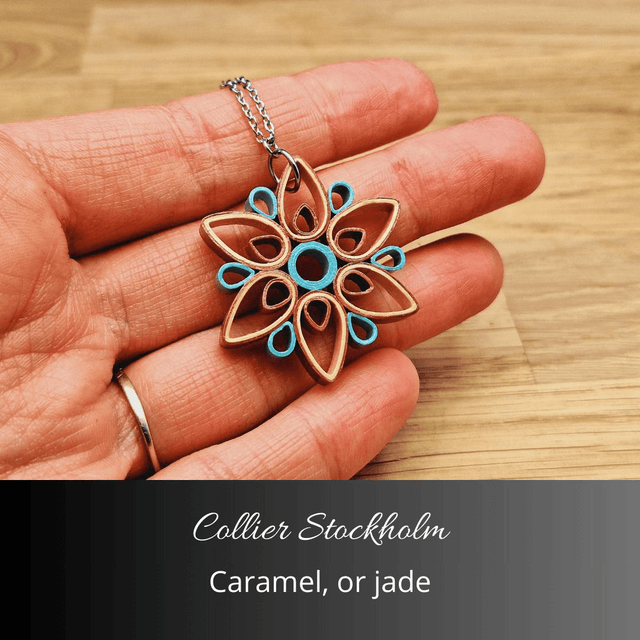 Collier Stockholm - Caramel, or, jade