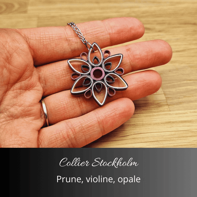 Collier Stockholm - Prune, violine, opale