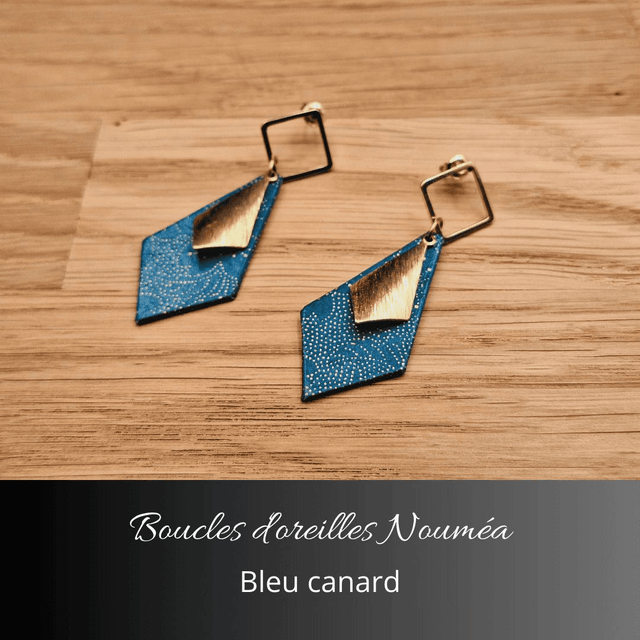 Boucles d'oreilles Nouméa - Bleu canard