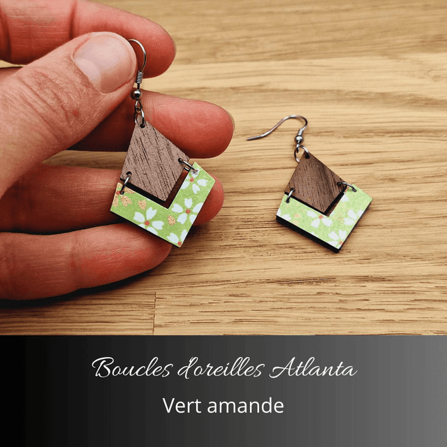 Boucles d'oreilles Atlanta - Vert amande