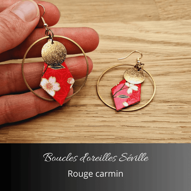 Boucles d'oreilles Séville - Rouge carmin