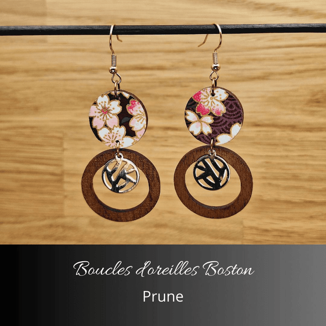 Boucles d'oreilles Boston - Prune