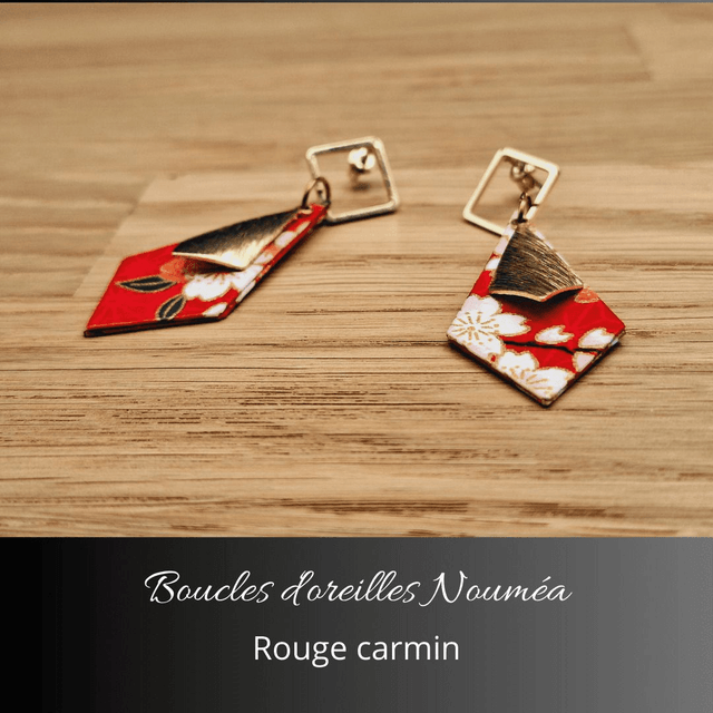 Boucles d'oreilles Nouméa - Rouge carmin