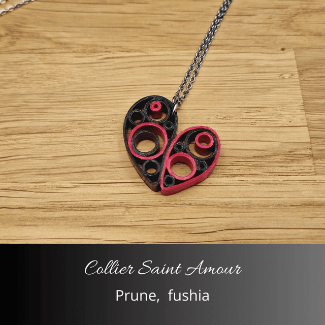 Collier Saint Amour - Prune, fushia