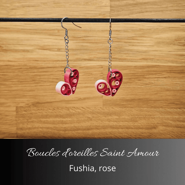 Boucles d'oreilles Saint Amour - Fushia, rose