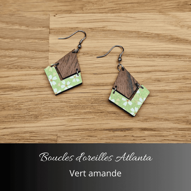 Boucles d'oreilles Atlanta - Vert amande