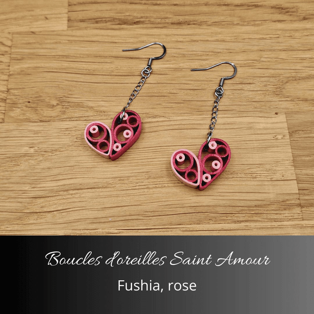 Boucles d'oreilles Saint Amour - Fushia, rose