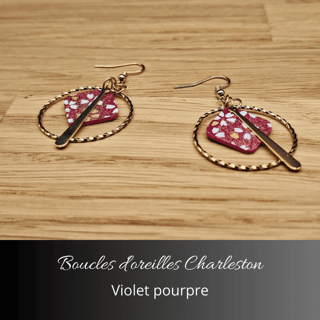 Boucles d'oreilles créoles Charleston - Violet pourpre