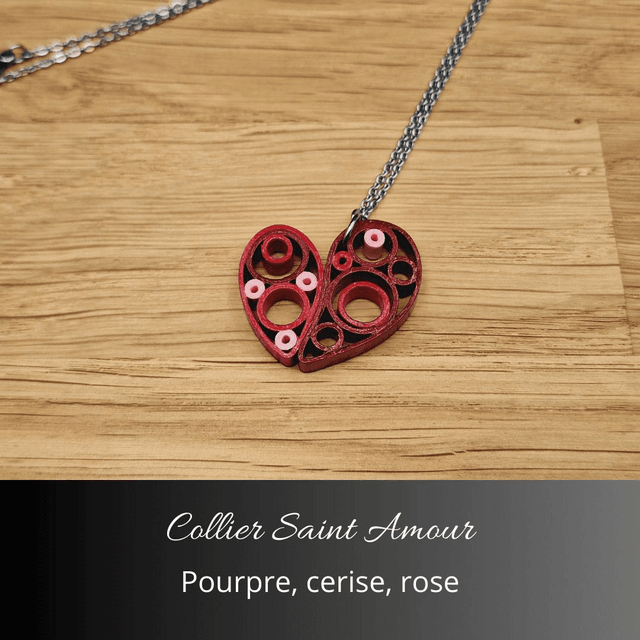 Collier Saint Amour - Pourpre, cerise, rose