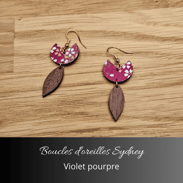 Boucles d'oreilles Sydney - Violet pourpre