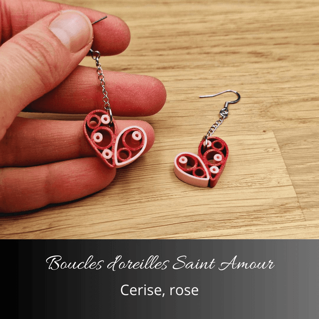 Boucles d'oreilles Saint Amour - Cerise, rose