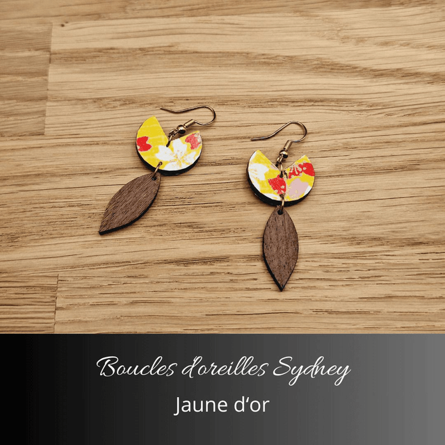 Boucles d'oreilles Sydney - Jaune et rouge
