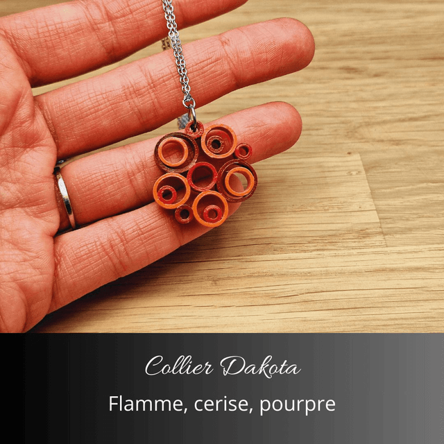 Collier Dakota - Pourpre, cerise, flamme