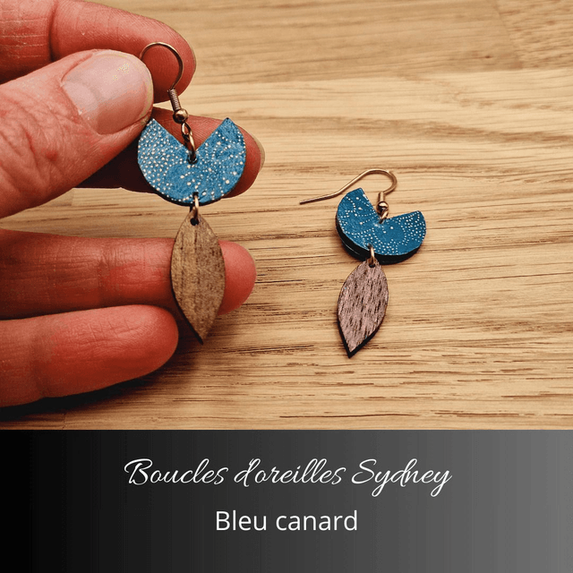 Boucles d'oreilles Sydney - Bleu canard