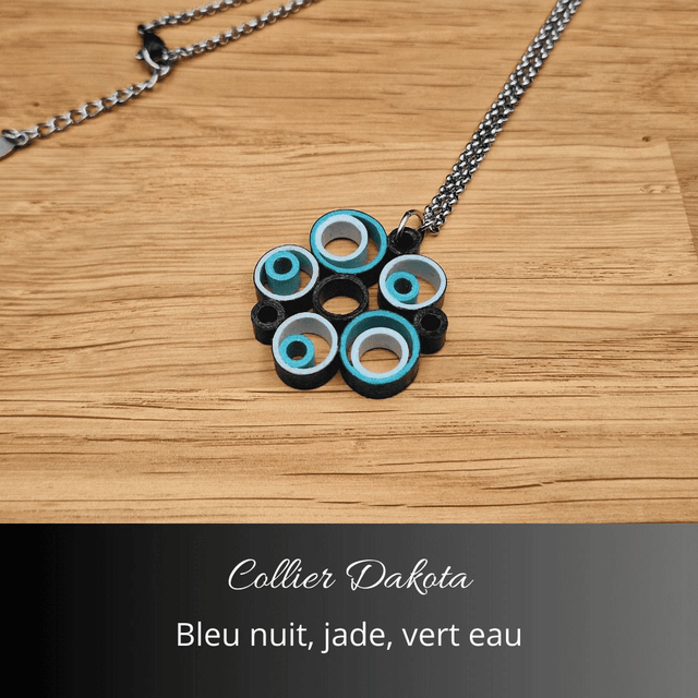 Collier Dakota - Bleu nuit, jade, vert d'eau