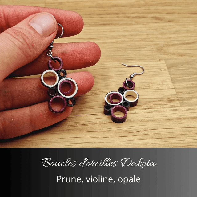 Boucles d'oreilles Dakota - Prune, violine, opale