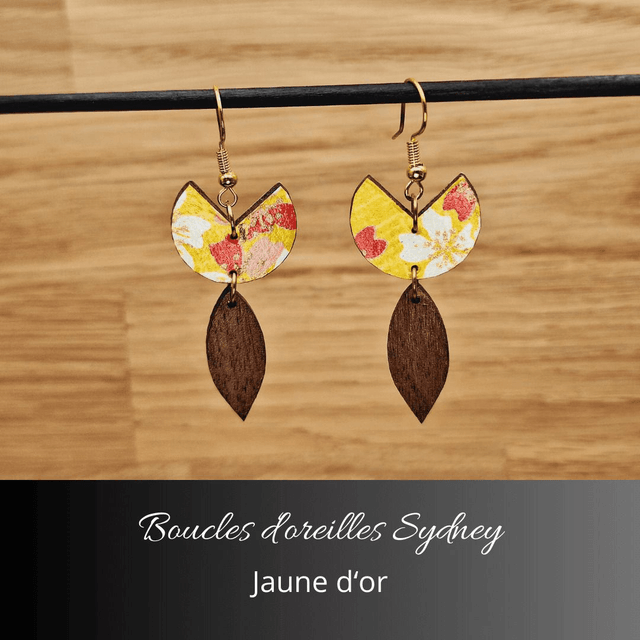 Boucles d'oreilles Sydney - Jaune et rouge