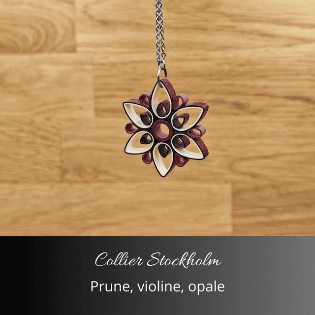 Collier Stockholm - Prune, violine, opale