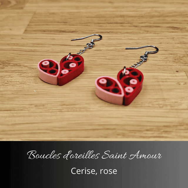 Boucles d&#039;oreilles Saint Amour - Cerise, rose