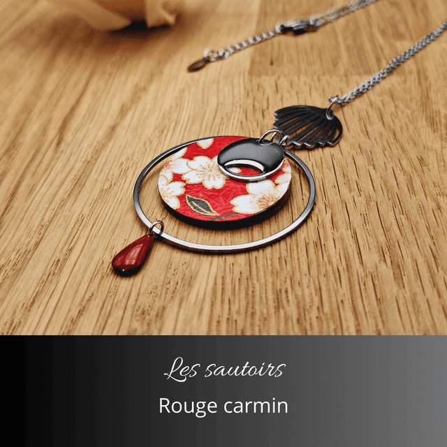 Collier sautoir Olympe - Rouge carmin
