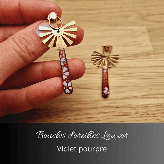 Boucles d&#039;oreilles Louxor - Violet, pourpre