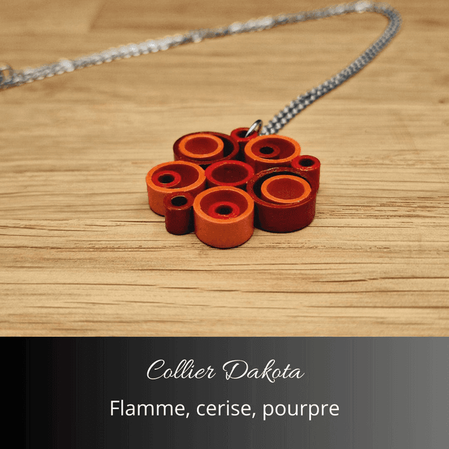 Collier Dakota - Pourpre, cerise, flamme