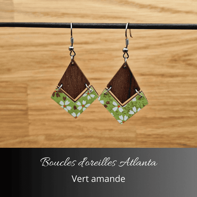 Boucles d&#039;oreilles Atlanta - Vert amande
