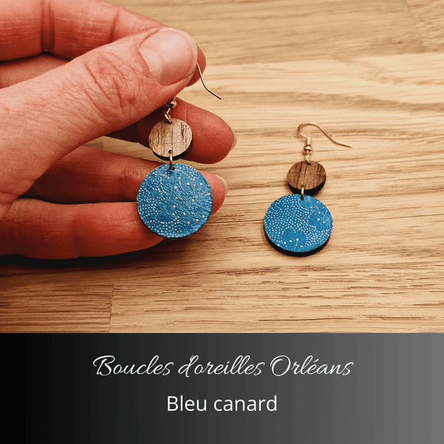 Boucles d&#039;oreilles Orléans - Bleu canard