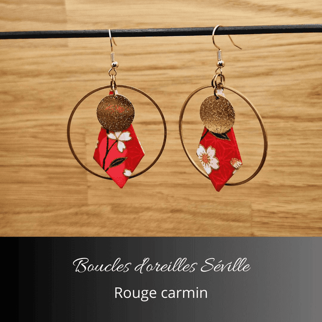 Boucles d&#039;oreilles Séville - Rouge carmin