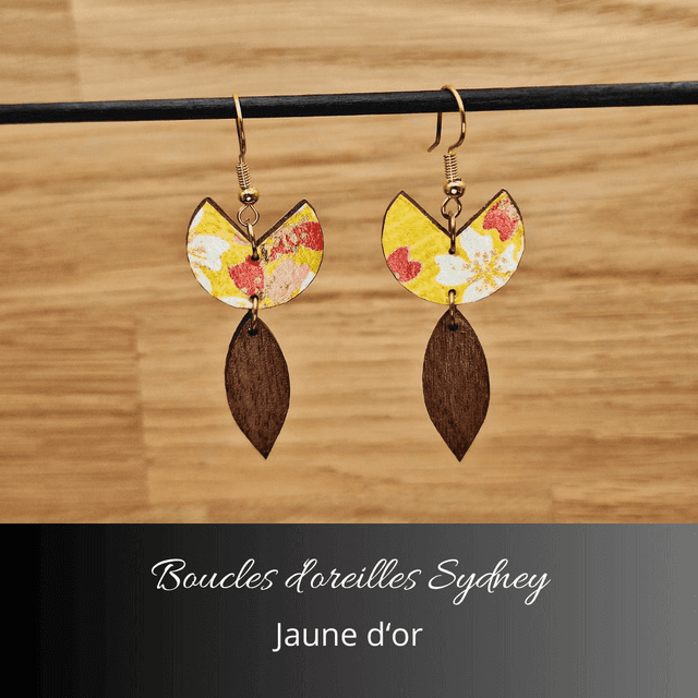 Boucles d&#039;oreilles Sydney - Jaune et rouge